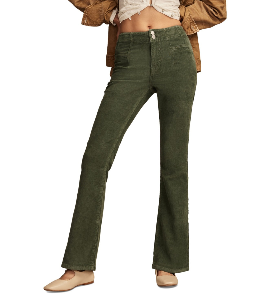 Lucky Brand Women Stevie High Rise Corduroy Flare Pants Fairytale Size 10/30X30